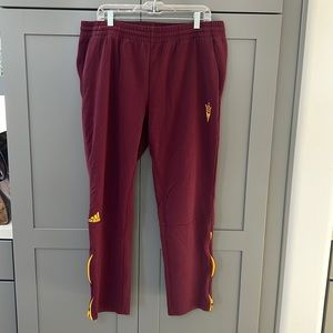 {Adidas}Mens Sz XL Arizona State Climalite Athletic Pants with leg zippers